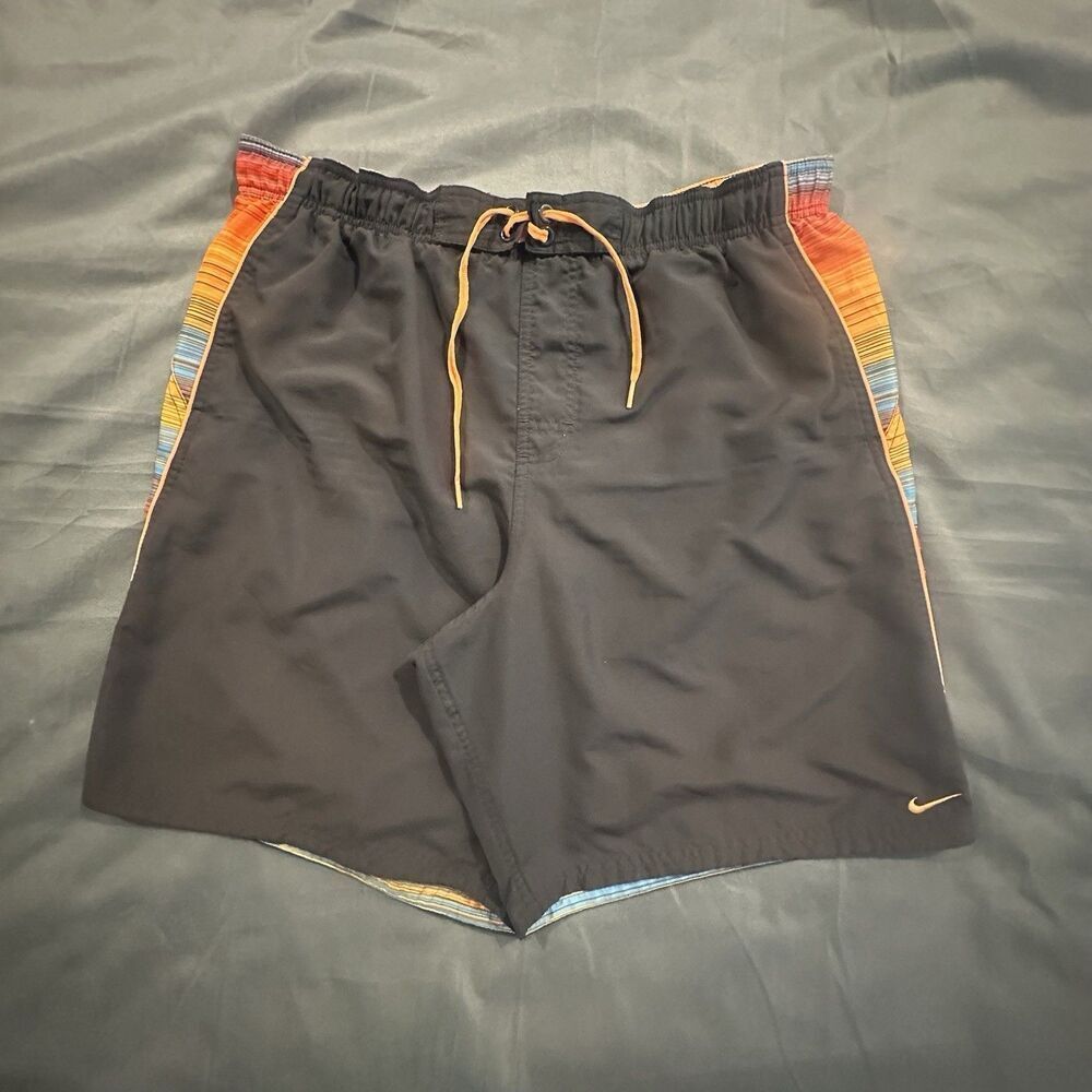 Nike Board Shorts Swim Trunks Embroidery Spellout Mesh Striped Y2K 00s Mens 34